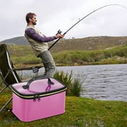 Fishing Bucket Live Fish Container Foldable Fishing Box With Thickened Water Bucket For Storing Fish - Fishing Gear Accessory